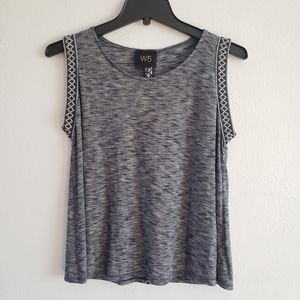 W5 Anthropology Americana Muscle Tee Women's Striped Navy Tank Top Size XS